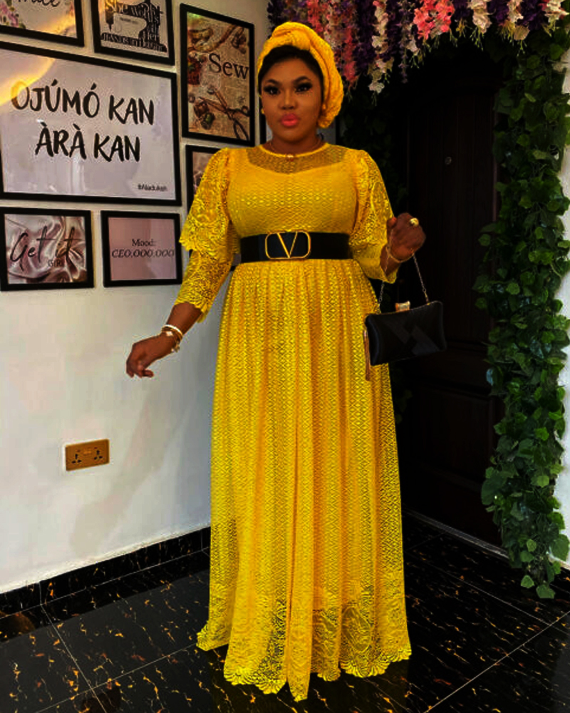 Classy madam dress yellow